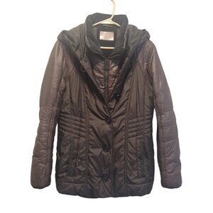 Women's Concept K Hooded Puffer Jacket, Chocolate, sz 40 (US 8-10)